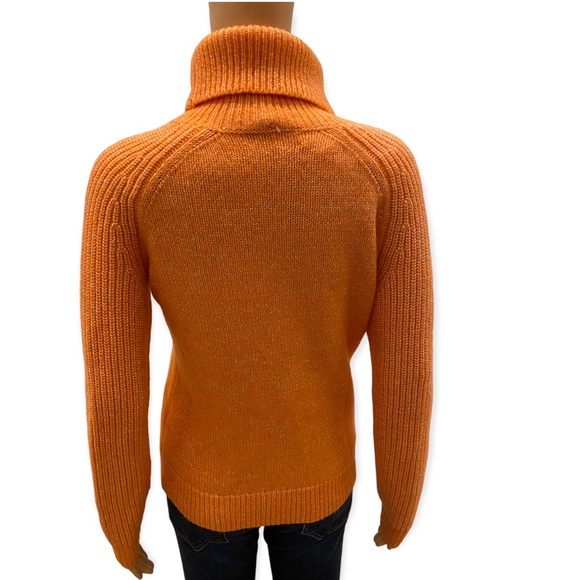 🍁3 for 25  Vineyard vines orange wool blend turtleneck sweater size M - Picture 6 of 8